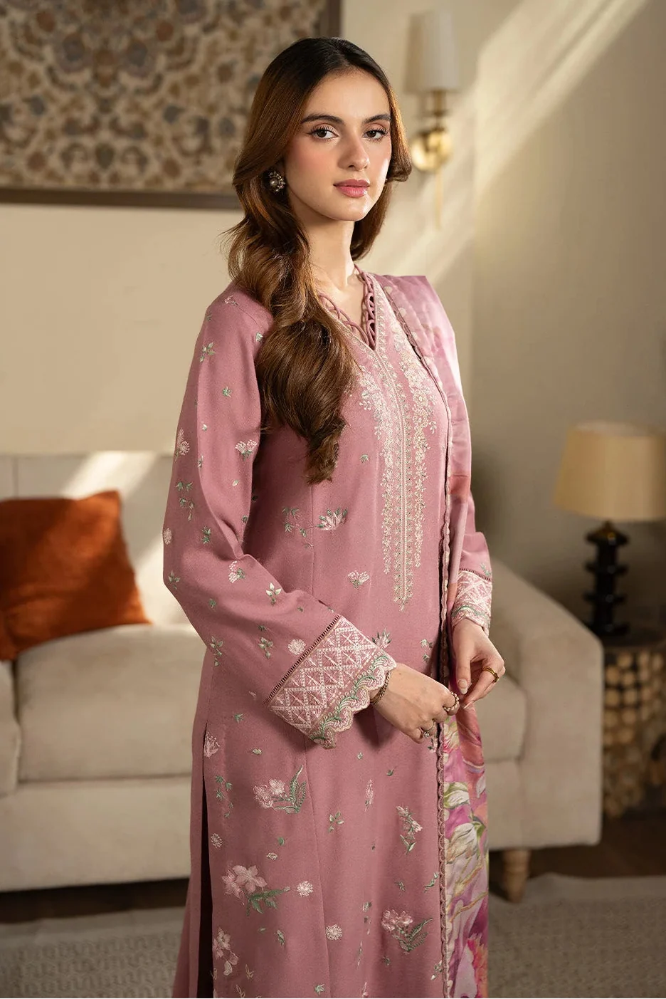 3PC DHANAK EMBROIDERED SHIRT