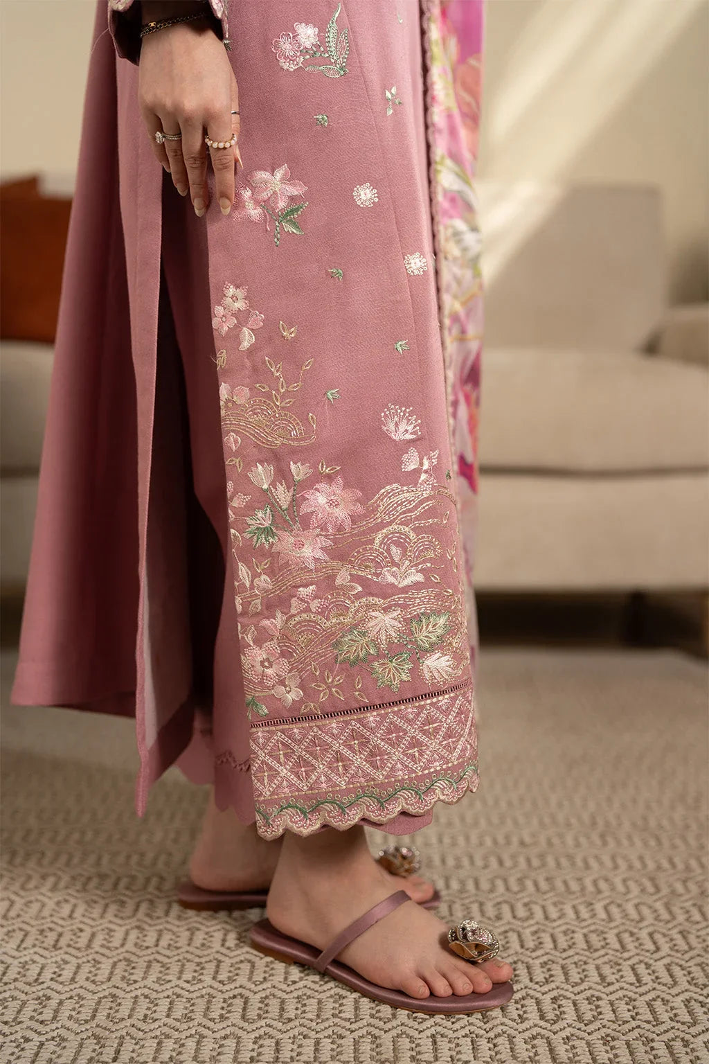 3PC DHANAK EMBROIDERED SHIRT