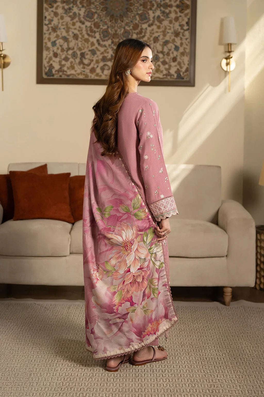 3PC DHANAK EMBROIDERED SHIRT